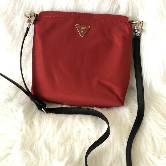Guess Handbags - Guess Nylon Crossbody Red Bag